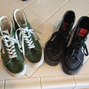 Vans High-Top Sneakers in Green and Black
